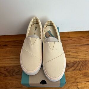 TOMS Fenix Alpargata Beige Washed Canvas/Gingham